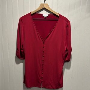Calvin Klein Women's Red Button-Up Top